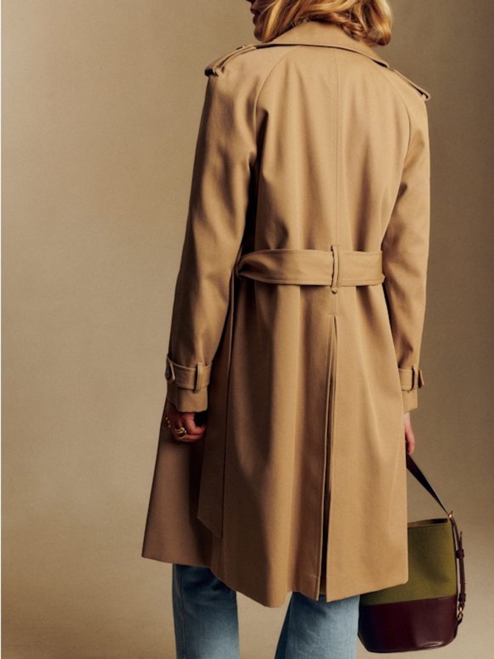 EUC Sézane Camel Scott Trench Coat size 42 - Picture 2 of 6